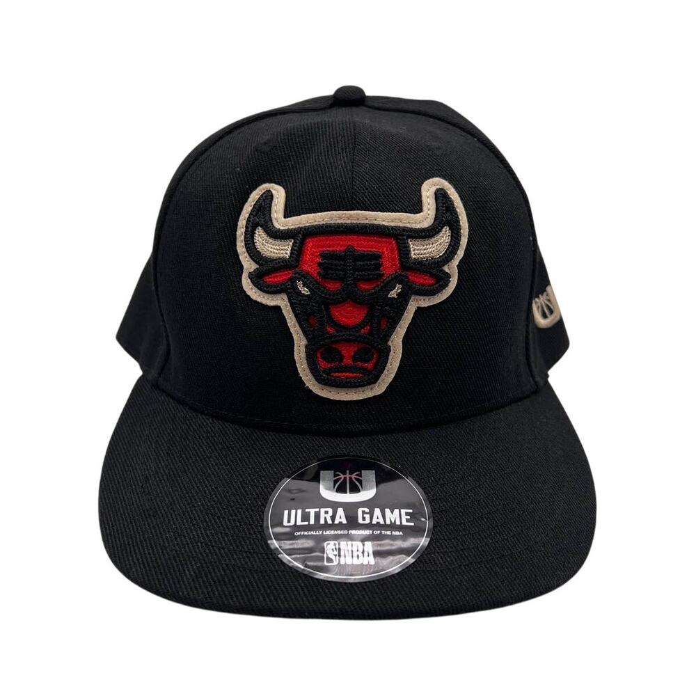 Chicago Bulls Stitched Logo Authentic Ultra Game Snapback Black w/Red New NWT